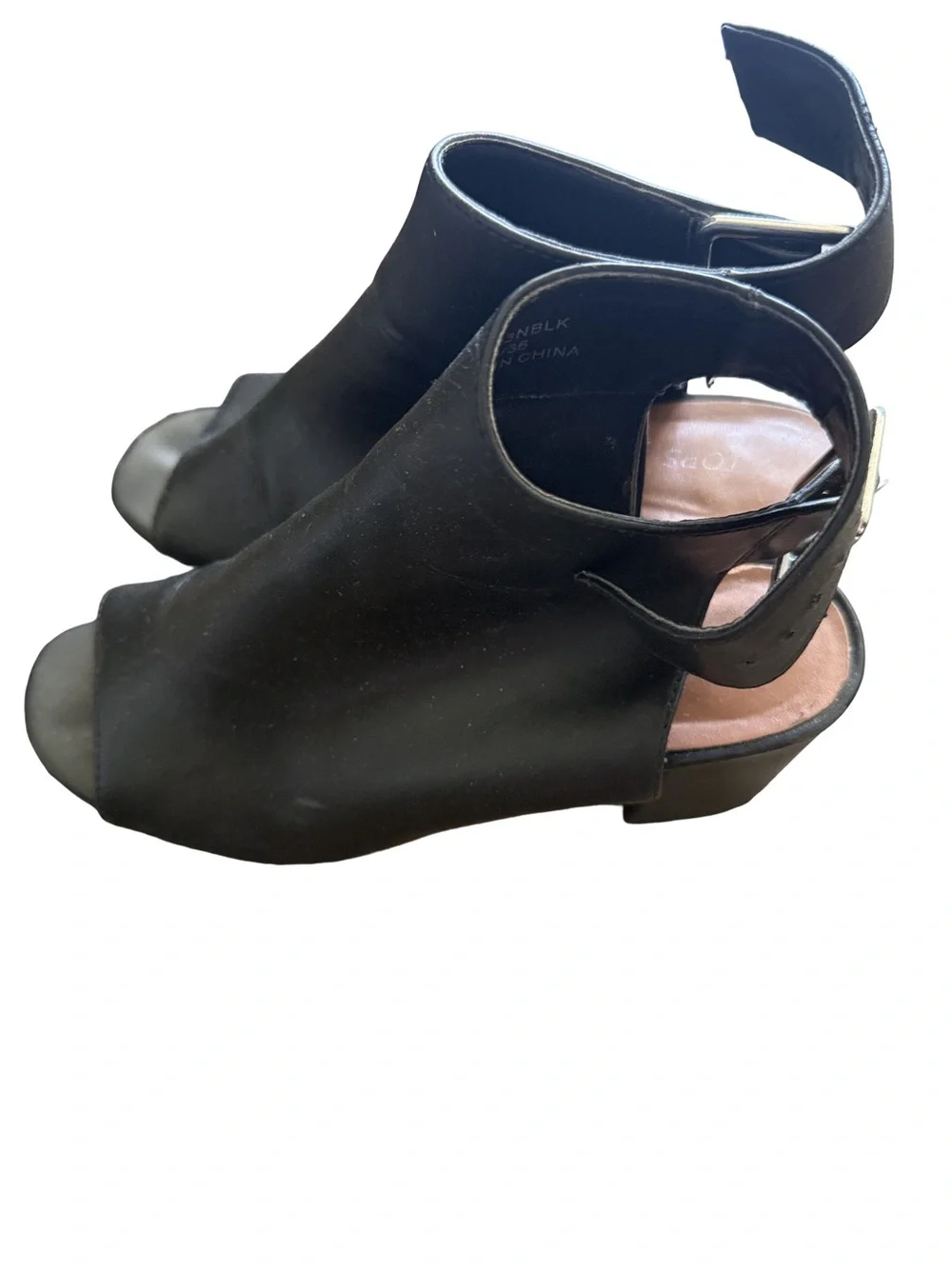 Topshop Black Women's Open-Toe Ankle Booties
